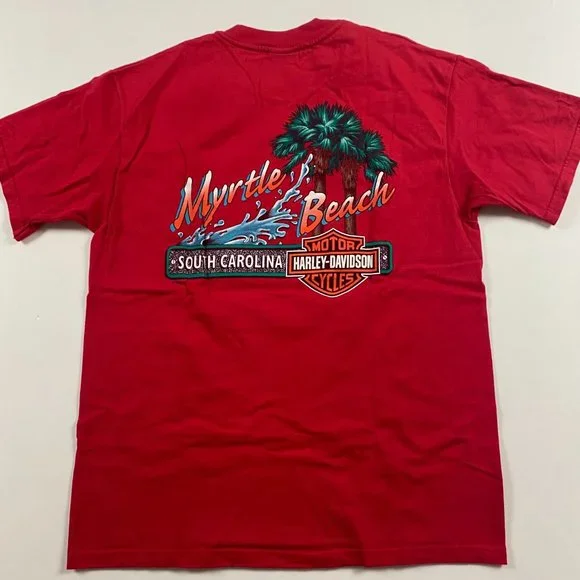 Vintage 90s Harley Davidson Bald Eagle T Shirt Mens Medium Myrtle Beach SC - Picture 2 of 10